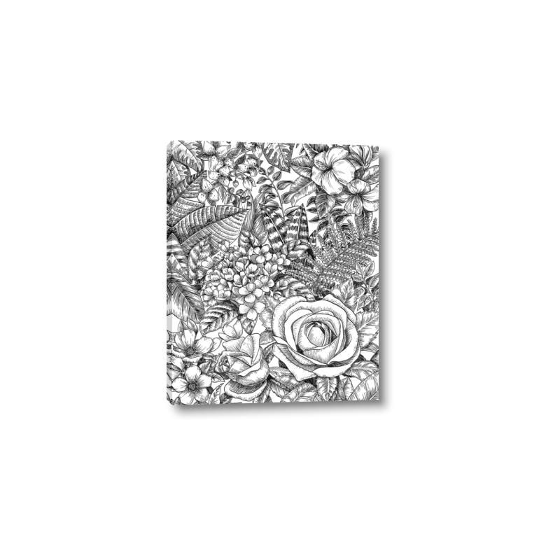 Picture of Detailed Floral Sketch _GroupedProduct_Rectangle_Portrait_Canvas_