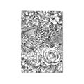Picture of Detailed Floral Sketch _GroupedProduct_Rectangle_Portrait_Canvas_