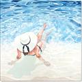 Picture of Wading at the Beach _GroupedProduct_Square_Canvas_