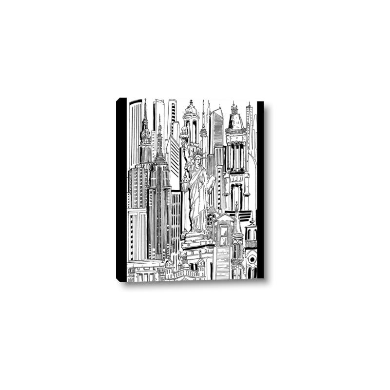 Picture of City Sketch II _GroupedProduct_Rectangle_Portrait_Canvas_