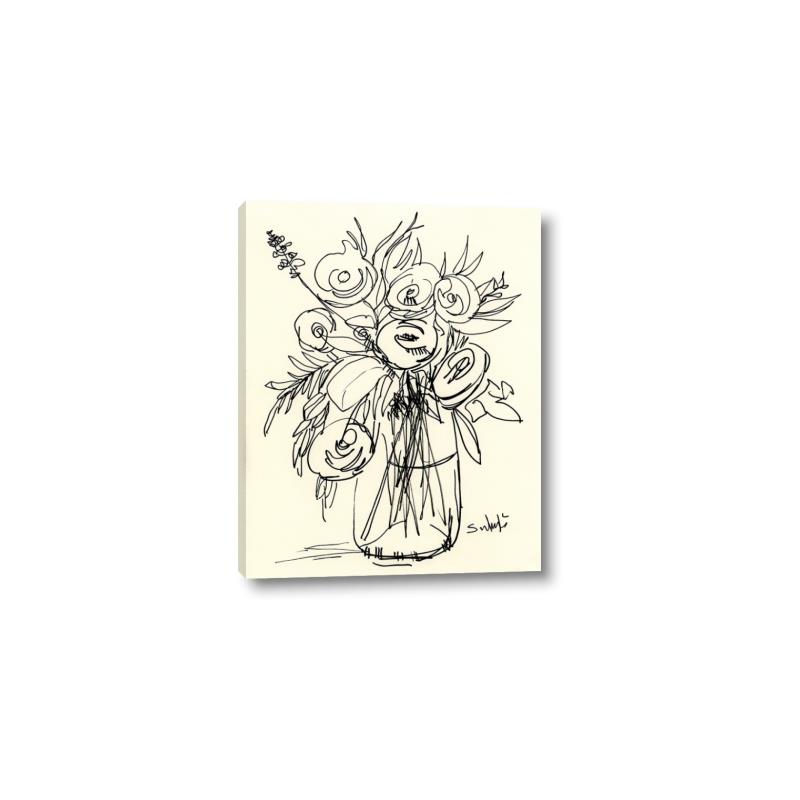 Picture of Drawn Florals II  _GroupedProduct_Rectangle_Portrait_Canvas_