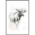 Picture of Moose Charcoal _GroupedProduct_Rectangle_Portrait_Canvas_Framed_