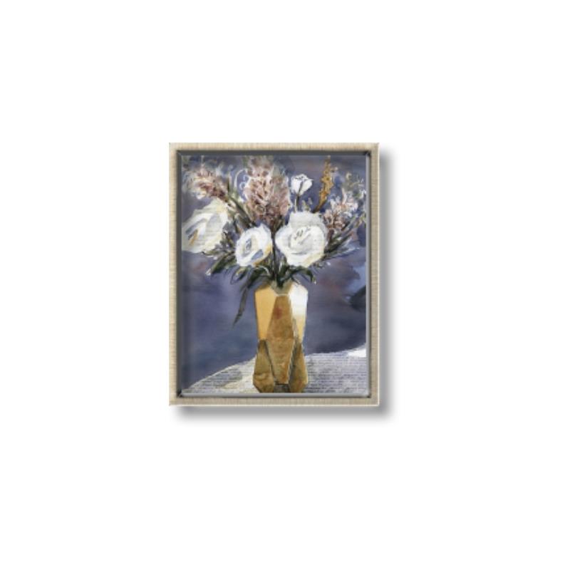 Picture of White Flower in Vase l _GroupedProduct_Rectangle_Portrait_Canvas_Framed_