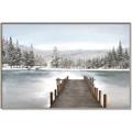Picture of River After the Snowfall _GroupedProduct_Rectangle_Landscape_Canvas_Framed_