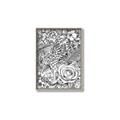 Picture of Detailed Floral Sketch _GroupedProduct_Rectangle_Portrait_Canvas_Framed_