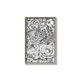 Picture of Detailed Floral Sketch _GroupedProduct_Rectangle_Portrait_Canvas_Framed_