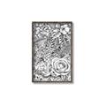 Picture of Detailed Floral Sketch _GroupedProduct_Rectangle_Portrait_Canvas_Framed_
