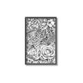 Picture of Detailed Floral Sketch _GroupedProduct_Rectangle_Portrait_Canvas_Framed_
