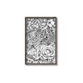 Picture of Detailed Floral Sketch _GroupedProduct_Rectangle_Portrait_Canvas_Framed_