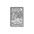 Picture of Detailed Floral Sketch _GroupedProduct_Rectangle_Portrait_Canvas_Framed_