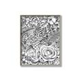 Picture of Detailed Floral Sketch _GroupedProduct_Rectangle_Portrait_Canvas_Framed_
