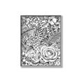 Picture of Detailed Floral Sketch _GroupedProduct_Rectangle_Portrait_Canvas_Framed_