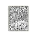 Picture of Detailed Floral Sketch _GroupedProduct_Rectangle_Portrait_Canvas_Framed_