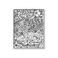 Picture of Detailed Floral Sketch _GroupedProduct_Rectangle_Portrait_Canvas_Framed_