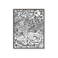 Picture of Detailed Floral Sketch _GroupedProduct_Rectangle_Portrait_Canvas_Framed_