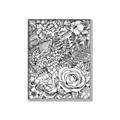 Picture of Detailed Floral Sketch _GroupedProduct_Rectangle_Portrait_Canvas_Framed_