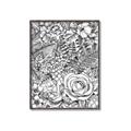 Picture of Detailed Floral Sketch _GroupedProduct_Rectangle_Portrait_Canvas_Framed_