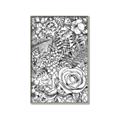 Picture of Detailed Floral Sketch _GroupedProduct_Rectangle_Portrait_Canvas_Framed_
