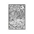 Picture of Detailed Floral Sketch _GroupedProduct_Rectangle_Portrait_Canvas_Framed_