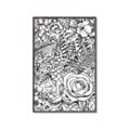 Picture of Detailed Floral Sketch _GroupedProduct_Rectangle_Portrait_Canvas_Framed_
