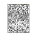 Picture of Detailed Floral Sketch _GroupedProduct_Rectangle_Portrait_Canvas_Framed_