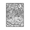 Picture of Detailed Floral Sketch _GroupedProduct_Rectangle_Portrait_Canvas_Framed_