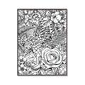 Picture of Detailed Floral Sketch _GroupedProduct_Rectangle_Portrait_Canvas_Framed_