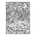 Picture of Detailed Floral Sketch _GroupedProduct_Rectangle_Portrait_Canvas_Framed_
