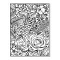 Picture of Detailed Floral Sketch _GroupedProduct_Rectangle_Portrait_Canvas_Framed_