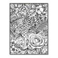 Picture of Detailed Floral Sketch _GroupedProduct_Rectangle_Portrait_Canvas_Framed_