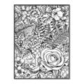 Picture of Detailed Floral Sketch _GroupedProduct_Rectangle_Portrait_Canvas_Framed_