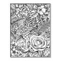 Picture of Detailed Floral Sketch _GroupedProduct_Rectangle_Portrait_Canvas_Framed_