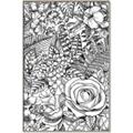 Picture of Detailed Floral Sketch _GroupedProduct_Rectangle_Portrait_Canvas_Framed_