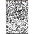 Picture of Detailed Floral Sketch _GroupedProduct_Rectangle_Portrait_Canvas_Framed_