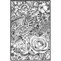 Picture of Detailed Floral Sketch _GroupedProduct_Rectangle_Portrait_Canvas_Framed_