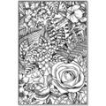 Picture of Detailed Floral Sketch _GroupedProduct_Rectangle_Portrait_Canvas_Framed_