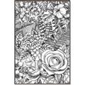 Picture of Detailed Floral Sketch _GroupedProduct_Rectangle_Portrait_Canvas_Framed_