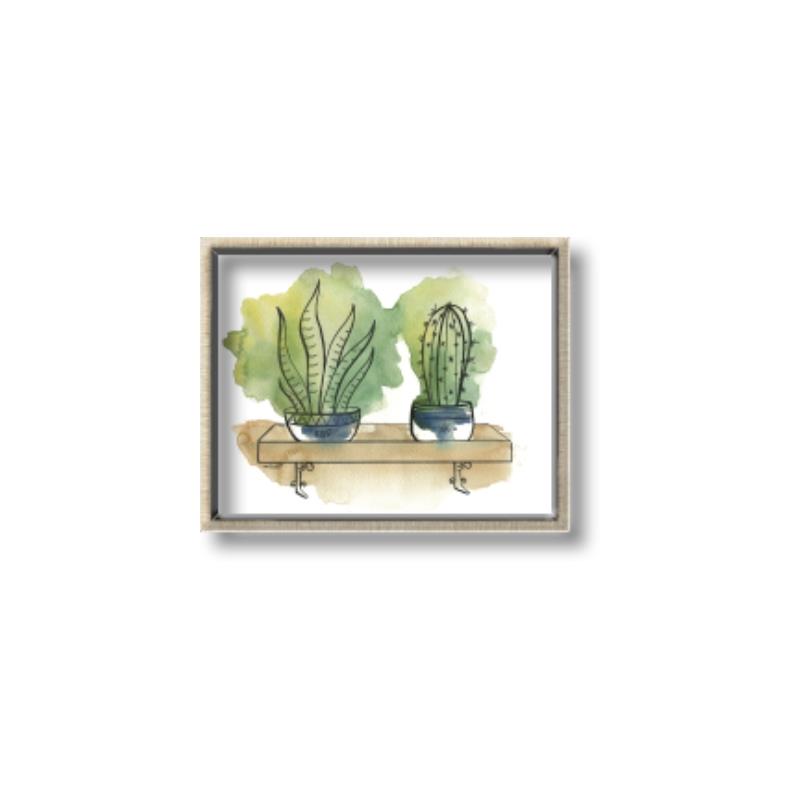 Picture of Splashed Cactus I  _GroupedProduct_Rectangle_Landscape_Canvas_Framed_