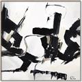 Picture of Black Abstract with Fine Line _GroupedProduct_Square_Canvas_Framed_