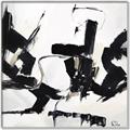 Picture of Black Abstract with Fine Line _GroupedProduct_Square_Canvas_Framed_