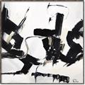 Picture of Black Abstract with Fine Line _GroupedProduct_Square_Canvas_Framed_
