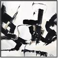 Picture of Black Abstract with Fine Line _GroupedProduct_Square_Canvas_Framed_