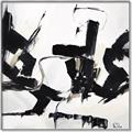 Picture of Black Abstract with Fine Line _GroupedProduct_Square_Canvas_Framed_