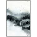 Picture of Misty Forest with Birds _GroupedProduct_Rectangle_Portrait_Canvas_Framed_