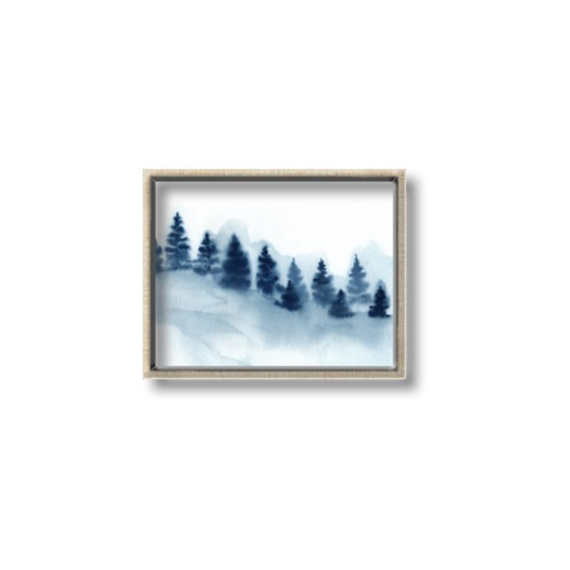 Picture of Misty Forest Blue Trees _GroupedProduct_Rectangle_Landscape_Canvas_Framed_