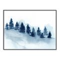 Picture of Misty Forest Blue Trees _GroupedProduct_Rectangle_Landscape_Canvas_Framed_