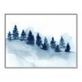Picture of Misty Forest Blue Trees _GroupedProduct_Rectangle_Landscape_Canvas_Framed_