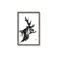 Picture of Sketched Deer side  _GroupedProduct_Rectangle_Portrait_Canvas_Framed_