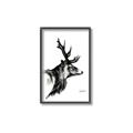 Picture of Sketched Deer side  _GroupedProduct_Rectangle_Portrait_Canvas_Framed_