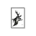 Picture of Sketched Deer side  _GroupedProduct_Rectangle_Portrait_Canvas_Framed_
